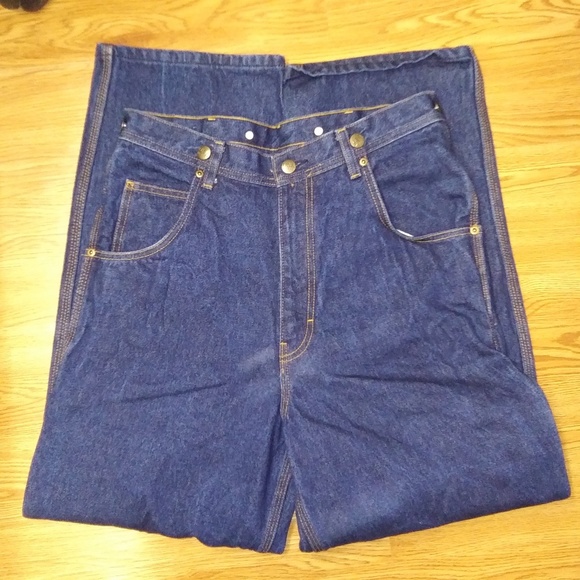 USA Works Five Brother Bootcut Blue Jeans 33 x 30 - Picture 2 of 10